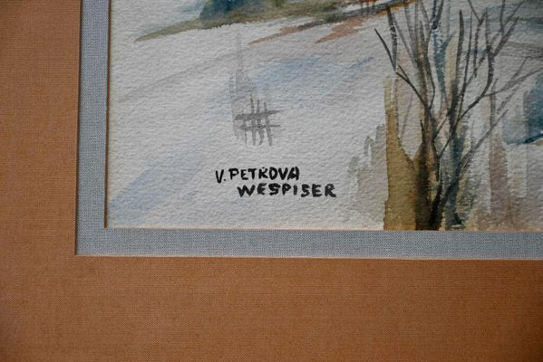 Vera Petrova Wespiser, Scenery, Painting on Paper, Framed-AIU-1716254