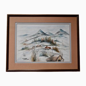 Vera Petrova Wespiser, Scenery, Painting on Paper, Framed-AIU-1716254