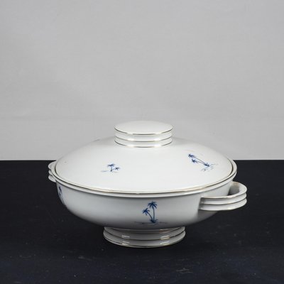 Verbano Laveno Ceramic Tureen with Blue Decorations-RAQ-1815826