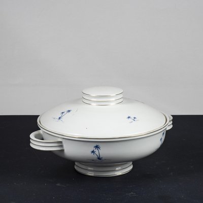 Verbano Laveno Ceramic Tureen with Blue Decorations-RAQ-1815826