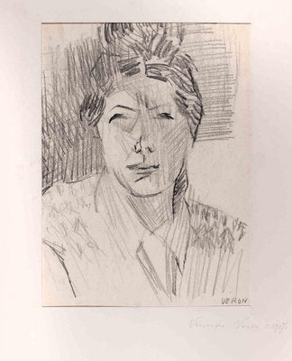 Véronique Veron, Portrait of Woman, Original Drawing, 1950s-ZCI-1298879