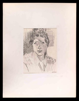 Véronique Veron, Portrait of Woman, Original Drawing, 1950s-ZCI-1298879