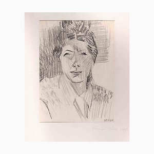 Véronique Veron, Portrait of Woman, Original Drawing, 1950s-ZCI-1298879