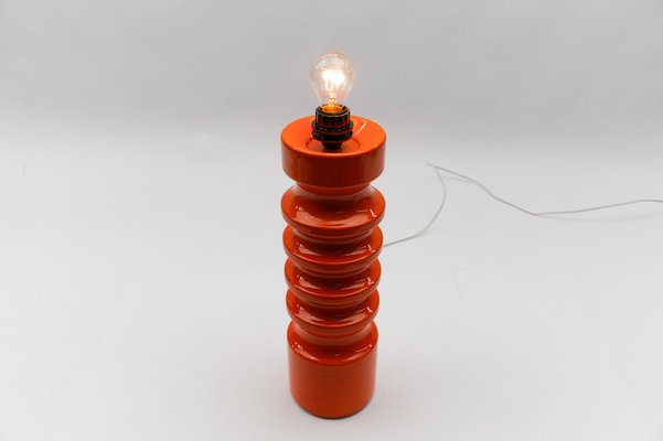 Very Large Orange Ceramic Table Lamp Base, 1960s-KQB-1820837