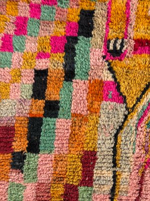 Vibrant Moroccan Berber Rug with Multi-Color Geometric and Tribal Patterns-QJU-2019796