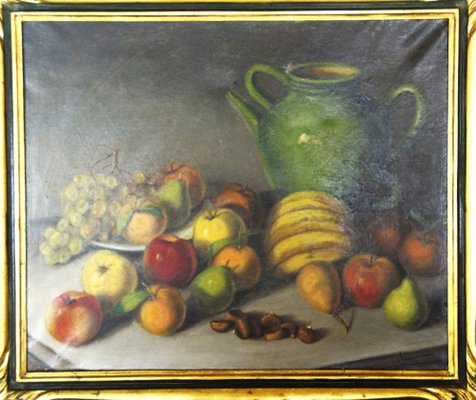 Vicenç Oliver Arasanz, Still Life with Fruit, 1960s, Oil on Canvas, Framed-ZYI-1352922