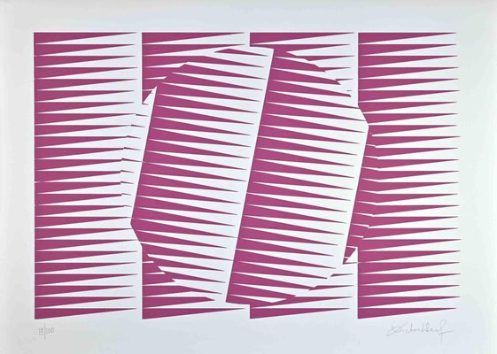 Victor Debach, Abstract Pink Composition, Screen Print, 1970s-ZCI-1760440