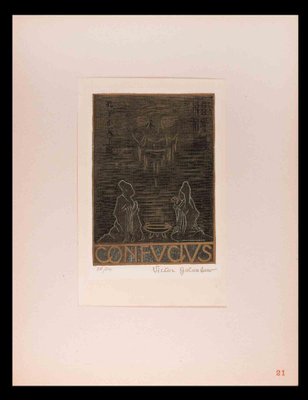 Victor Golubew, Confucius, Original Woodcut, Early 20th-Century-ZCI-1324420