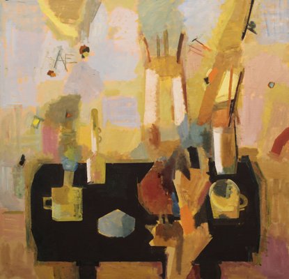 Victor Karnauh, Still Life on Black Table, Oil on Canvas-FNC-2034599