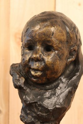 Victor Prouvé, Head of Child Bronze, Old Jean Prouvé Collection-KMQ-863081