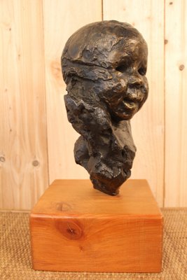 Victor Prouvé, Head of Child Bronze, Old Jean Prouvé Collection-KMQ-863081