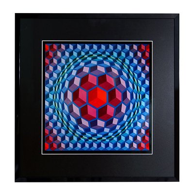 Victor Vasarely, Framed Serigraph, Printed by Editions Du Griffon, 1972-RY-823804