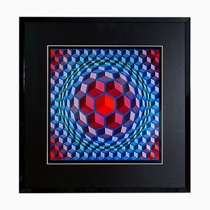 Victor Vasarely, Framed Serigraph, Printed by Editions Du Griffon, 1972-RY-823804