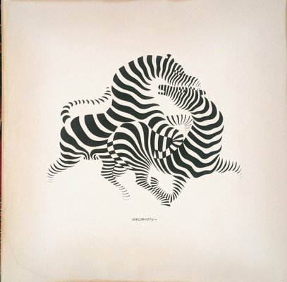 Victor Vasarely, Zebra Couple, 1980s, Serigraph-NRC-1779587