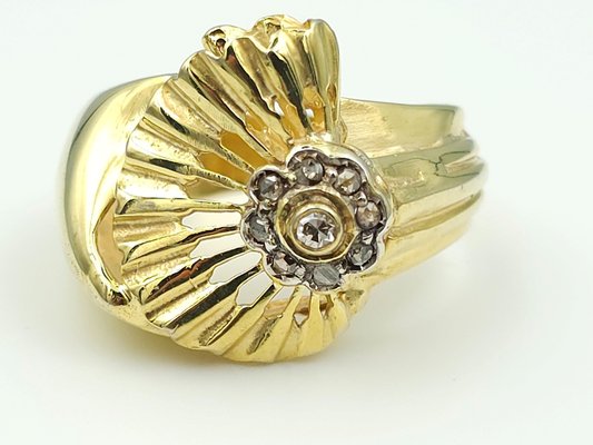 Victorian 9 Karat Gold Ring with Diamonds-CYY-2031328