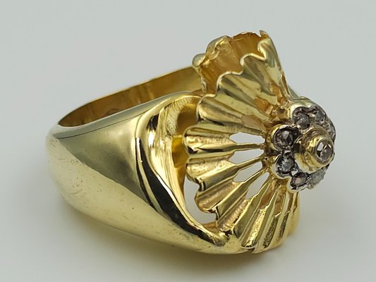 Victorian 9 Karat Gold Ring with Diamonds-CYY-2031328