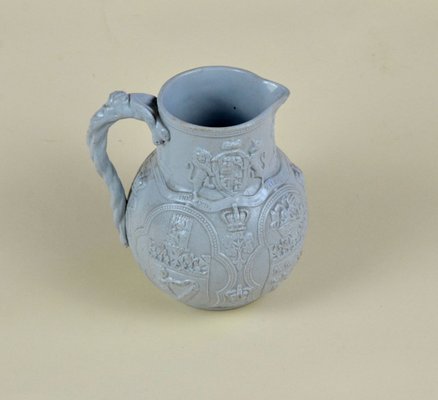 Victorian Blue-Grey Stoneware Four Nations Albion Jug from William Brownfield, 1863-YNA-776310