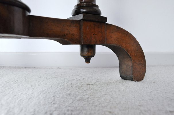 Victorian Burr Walnut, Mahogany & Ebony Circular Centre Table-HPQ-1194004