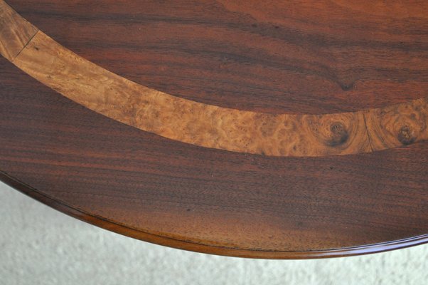 Victorian Burr Walnut, Mahogany & Ebony Circular Centre Table-HPQ-1194004