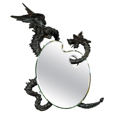 Victorian Carved Dragon Mirror by Gabriel Viardot, 1880-KJP-1188665