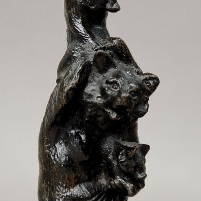 Victorian Cast Iron Candlestick with Bears-KJP-1149349