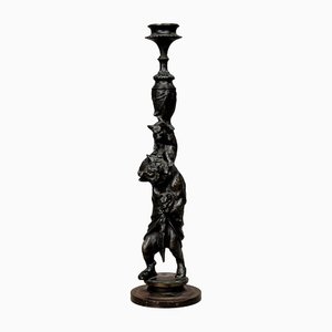 Victorian Cast Iron Candlestick with Bears-KJP-1149349