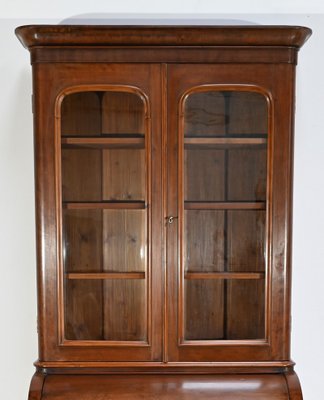 Victorian Mahogany Cylinder Library Desk, England, 1850s-RVK-1783233