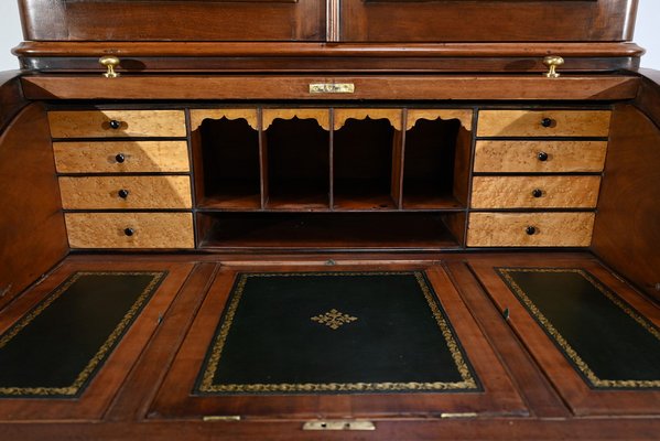 Victorian Mahogany Cylinder Library Desk, England, 1850s-RVK-1783233