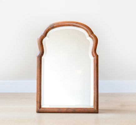 Victorian Scalloped Wooden Mirror with Beveled Glass & Walnut, 1900s-BJS-2026995