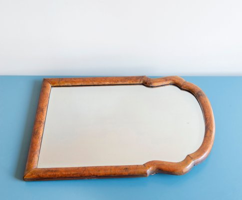 Victorian Scalloped Wooden Mirror with Beveled Glass & Walnut, 1900s-BJS-2026995