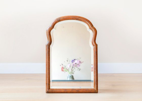 Victorian Scalloped Wooden Mirror with Beveled Glass & Walnut, 1900s-BJS-2026995