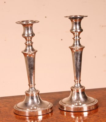 Victorian Silver Plated Candlesticks, Set of 2-HPU-1109498