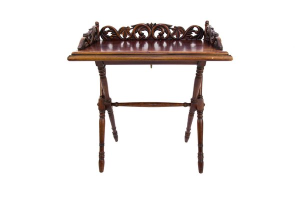 Victorian Style Ornate Carved Folding Table, 1920s-KEG-1086692