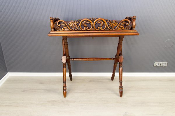 Victorian Style Ornate Carved Folding Table, 1920s-KEG-1086692