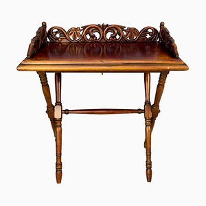 Victorian Style Ornate Carved Folding Table, 1920s-KEG-1086692