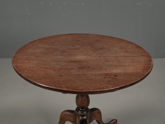 Victorian Three-Legged Oak Side Table, 1890s-VLO-2022723