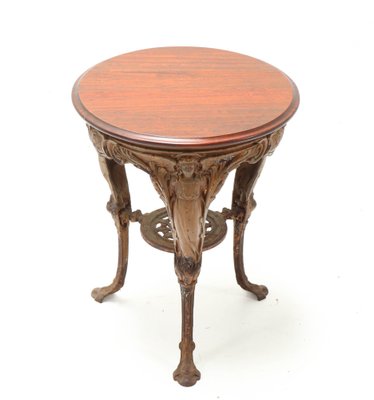 Victory Cast Iron Pub Table with Padouk Top, 1900s-MY-1029772