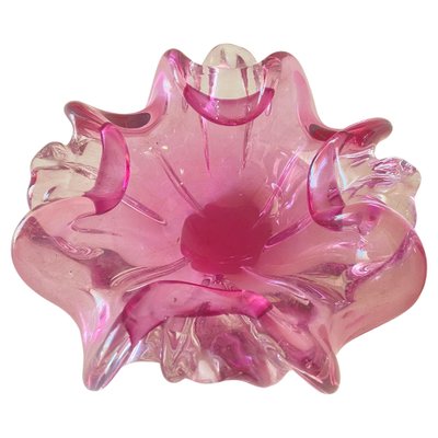 Vide Poche or Ashtray in Pink Murano Glass, Venice, Italy, 1970s-UR-1780819