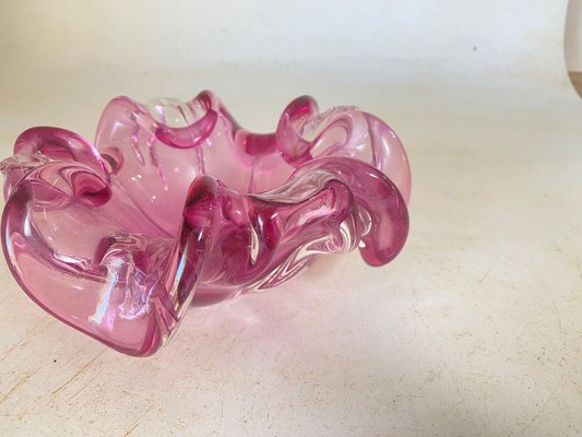 Vide Poche or Ashtray in Pink Murano Glass, Venice, Italy, 1970s-UR-1780819