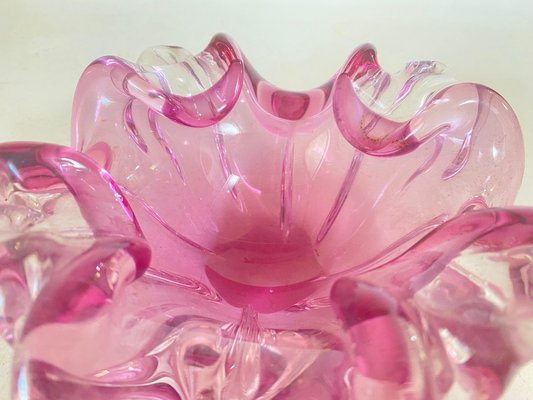 Vide Poche or Ashtray in Pink Murano Glass, Venice, Italy, 1970s-UR-1780819