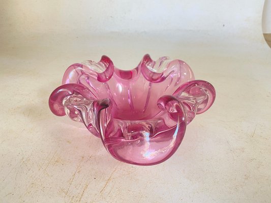 Vide Poche or Ashtray in Pink Murano Glass, Venice, Italy, 1970s-UR-1780819