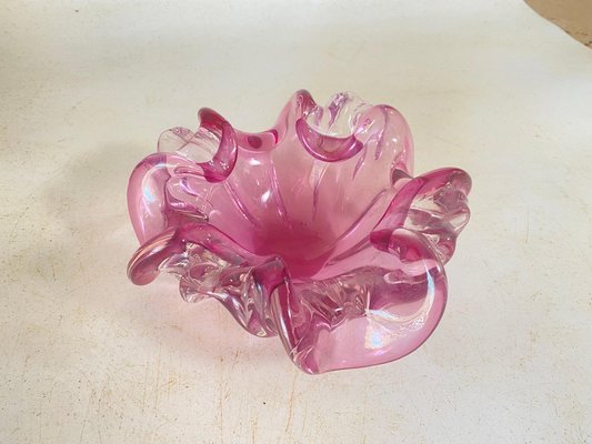 Vide Poche or Ashtray in Pink Murano Glass, Venice, Italy, 1970s-UR-1780819