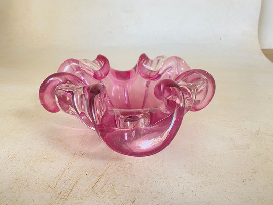 Vide Poche or Ashtray in Pink Murano Glass, Venice, Italy, 1970s-UR-1780819