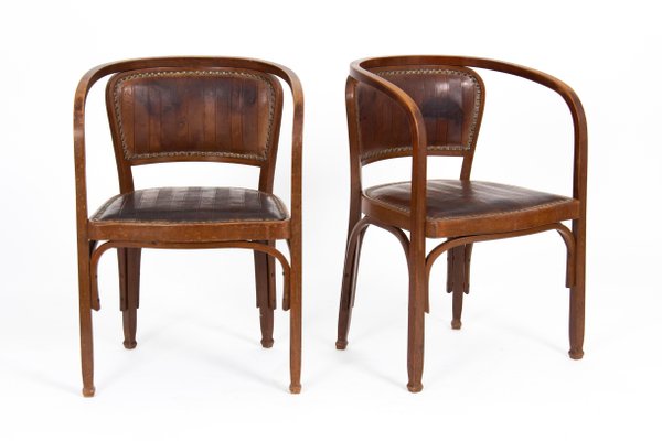 Vienna Secession Seating Set attributed to Gustav Siegel for J & J Kohn, 1905, Set of 5-ABO-1440502