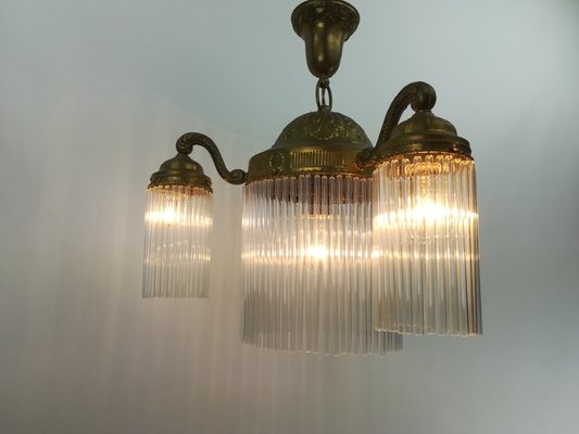 Viennese 3-Armed Chandelier with Glass Rods-KDB-1448952