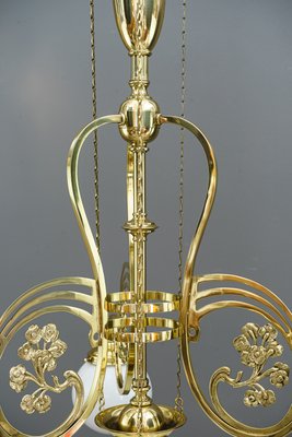 Viennese Adjustable Opal Glass Chandelier, 1908-SPD-787022