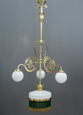 Viennese Adjustable Opal Glass Chandelier, 1908-SPD-787022