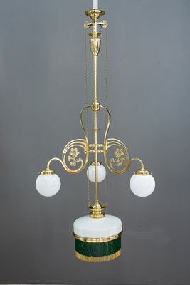 Viennese Adjustable Opal Glass Chandelier, 1908-SPD-787022