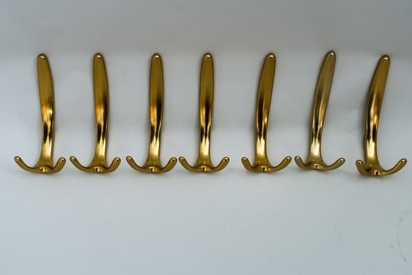 Viennese Aluminum Wall Hooks, 1960s, Set of 7-SPD-775139