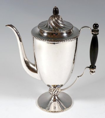 Viennese Art Deco Silver Fishing Coffee Pot attributed to J.C. Klinkosch, 1920s-EMT-1771461